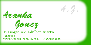 aranka goncz business card